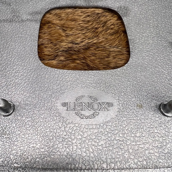 Vintage Lenox Spyro Hollowware Pattern Trivet Metal Serveware - Picture 7 of 10